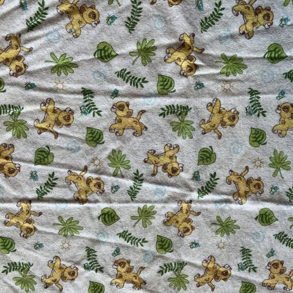 Disney Baby Lion King Baby Simba Blanket Print Leaves Sun Soft Plush Lovey 30x30 - Picture 2 of 4